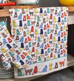 img 3 attached to 🐱 Multipatterned Catwalk Cotton Tea Towel by Ulster Weavers