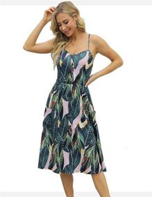 img 2 attached to Womens Casual Summer Sleeveless Floral Women's Clothing for Dresses