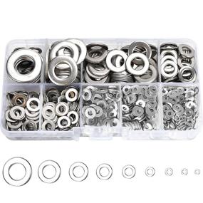 img 4 attached to 🔩 800 Pieces 304 Stainless Steel Flat Washers for Screws Bolts, Fender Washers Assortment Set, Assorted Hardware Lock Metal Washers Kit - 9 Sizes (M2 M2.5 M3 M4 M5 M6 M8 M10 M12) - Ideal for Home, Factories, and More! YLYL