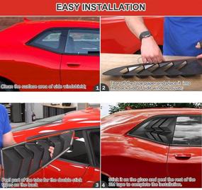 img 2 attached to 🚘 Opall Side Window Scoop Louvers for Dodge Challenger (2008-2021) - Matte Black ABS