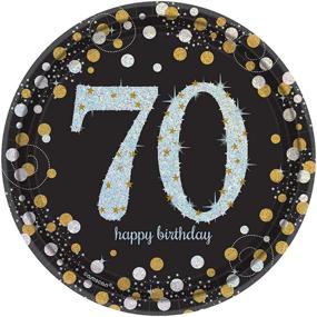 img 1 attached to 🎉 Amscan Sparkling Celebration 70 Paper Dessert Plates – 7-inch – Multicolor Party Supplies