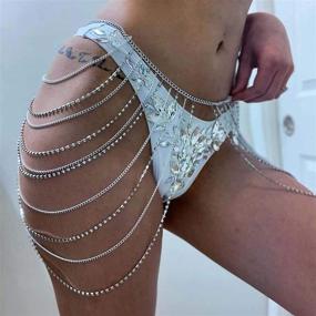 img 2 attached to 🌟 Victray Gold Crystal Belly Waist Chain: Layered Body Chains for Women and Girls - Fashionable Beach Waist Jewelry & Nightclub Accessory