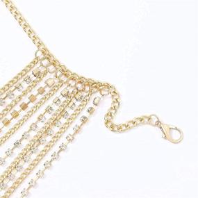 img 1 attached to 🌟 Victray Gold Crystal Belly Waist Chain: Layered Body Chains for Women and Girls - Fashionable Beach Waist Jewelry & Nightclub Accessory