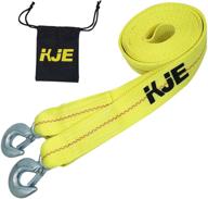 🔗 durable kje 2" x 20’ tow strap heavy duty with 10,000 lb break strength - polyester towing strap with two hooks logo