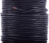 premium 1.5mm black round real jewelry leather cord - 25 yards by konmay: soft and durable logo