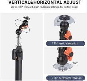 img 1 attached to 📷 MOSHUSO Desk Table Mount: Adjustable C Clamp Stand with 360° Ballhead Screw for DSLR Camera, Ring Light, Video Light & More - Ideal for Zoom Streaming Conference and A6000 A6400 Camera