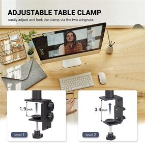 img 2 attached to 📷 MOSHUSO Desk Table Mount: Adjustable C Clamp Stand with 360° Ballhead Screw for DSLR Camera, Ring Light, Video Light & More - Ideal for Zoom Streaming Conference and A6000 A6400 Camera