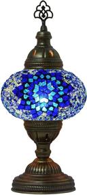 img 3 attached to 🌈 MOZAIST Turkish Mosaic Table Lamp - Antique Moroccan Decor, Bohemian Vintage Lamp Shade, Small Tiffany Stained Glass Desk Lamp with US Plug and E12 Socket