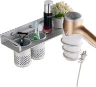 🛁 lmeison bathroom hair care & styling tool organizer - wall mounted hair dryer storage basket with aluminum hanging rack, 2 cups for flat iron, curling wand, hair straighteners, brushes logo