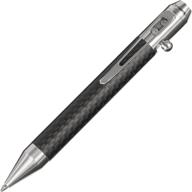 high-performance cool hand carbon fiber bolt action pen with retractable stylus - perfect for any touch screen, compact size, stylish silver design logo