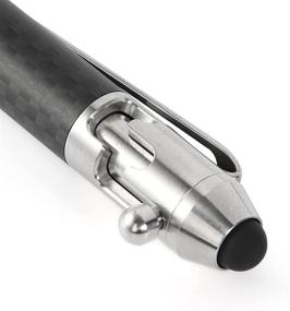 img 3 attached to Высокопроизводительная автоматическая ручка Cool Hand из карбонового волокна с выдвижным стилусом - идеально подходит для любого сенсорного экрана, компактный размер, стильный серебристый дизайн.