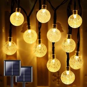 img 4 attached to 🌟 92FT 160 LED Crystal Globe Solar String Lights - Extra Long 2-Pack, Super Bright Solar Christmas Lights Outdoor Waterproof, Solar Globe Lights for Christmas Tree Decor Garden Patio (Warm White)