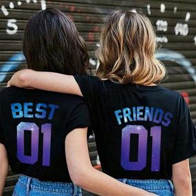 img 2 attached to 👩 Soul Couple Matching T Shirts Birthday Girls' Clothing: Tops, Tees & Blouses