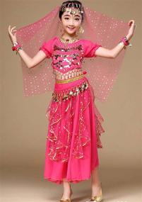 img 1 attached to 🎃 Astage Girl Belly Dance Sequin Indian Dance Costume: Perfect for Halloween, Carnival, and More!