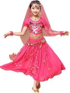 🎃 astage girl belly dance sequin indian dance costume: perfect for halloween, carnival, and more! logo