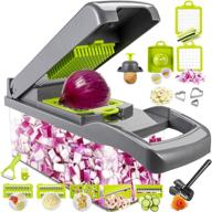 🥬 cyhawcerv 20 pcs vegetable chopper onion dicer with container - diy fun food tools cutter potato slicer veggie chopper mandoline slicer kitchen gadgets for fruits, vegetables, and salad (grey) logo