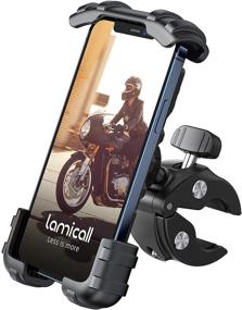 img 4 attached to 🚲 Lamicall Bike Phone Holder Mount - Motorcycle Handlebar Phone Mount Clamp for iPhone 12/11 Pro Max/XS, Galaxy S10 and 4.7"-6.8" Cellphone