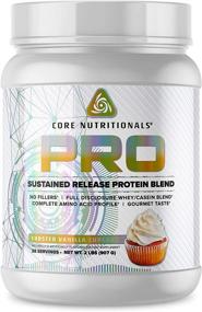img 2 attached to 🍰 Core Nutritionals Pro Vanilla Cupcake Sustained Release Protein Blend with Digestive Enzyme Blend - 25g Protein, 2g Carb, 27 Servings