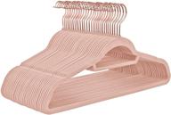 👗 songmics velvet hangers, pack of 30, non-slip clothes hanger with rose gold swivel hook, space-saving, for coats, shirts, dresses, trousers, ties, 17.7 x 0.2 x 9.3 inches, light pink ucrf21pk30 логотип