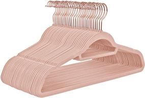 img 4 attached to 👗 SONGMICS Velvet Hangers, Pack of 30, Non-Slip Clothes Hanger with Rose Gold Swivel Hook, Space-Saving, for Coats, Shirts, Dresses, Trousers, Ties, 17.7 x 0.2 x 9.3 Inches, Light Pink UCRF21PK30