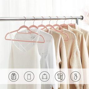 img 3 attached to 👗 SONGMICS Velvet Hangers, Pack of 30, Non-Slip Clothes Hanger with Rose Gold Swivel Hook, Space-Saving, for Coats, Shirts, Dresses, Trousers, Ties, 17.7 x 0.2 x 9.3 Inches, Light Pink UCRF21PK30