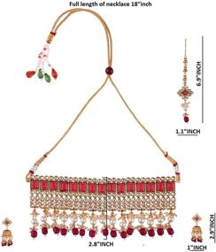 img 3 attached to Efulgenz Jewelry Necklace Earrings Bollywood Women's Jewelry in Jewelry Sets