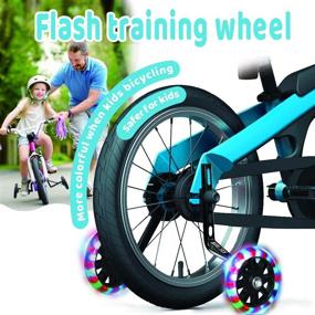 img 3 attached to 🚲 Enhance Your Child's Bike Riding Experience with Flash Mute Heavy Duty Training Wheels + Reflective Accessories