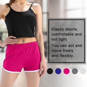 img 1 attached to 🩳 URATOT 5 Pack Women's Cotton Yoga Dance Short Pants: Sporty Summer Athletic Shorts for Cycling, Hiking, and More!