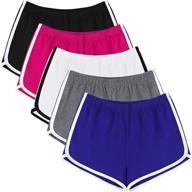 🩳 uratot 5 pack women's cotton yoga dance short pants: sporty summer athletic shorts for cycling, hiking, and more! логотип