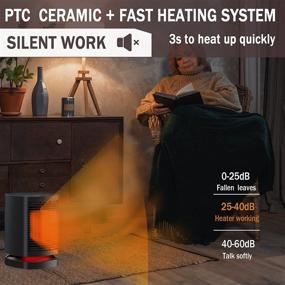 img 4 attached to 🔥 Vitaic Small Space Heater: Compact and Powerful 1500W/800W PTC Ceramic Heater with Safety Features for Indoor Use, Office, Bedroom