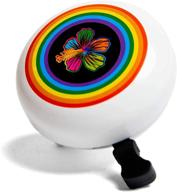 🌈 dayjay rainbow beach flower bike bell for kids - classic metal safety bell for boys and girls bicycles and scooters, loud ringing handlebar bell, designed by kids логотип