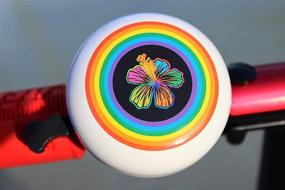 img 1 attached to 🌈 DayJay Rainbow Beach Flower Bike Bell for Kids - Classic Metal Safety Bell for Boys and Girls Bicycles and Scooters, Loud Ringing Handlebar Bell, Designed by Kids