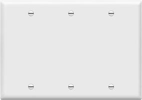 img 4 attached to 🔳 ENERLITES Blank Device Wall Plate, Outlet Cover, Glossy Finish, Standard 3-Gang Size 4.5&#34; x 6.38&#34;, Polycarbonate Thermoplastic, 8803-W, White