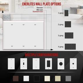 img 2 attached to 🔳 ENERLITES Blank Device Wall Plate, Outlet Cover, Glossy Finish, Standard 3-Gang Size 4.5&#34; x 6.38&#34;, Polycarbonate Thermoplastic, 8803-W, White