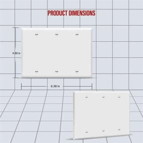 img 3 attached to 🔳 ENERLITES Blank Device Wall Plate, Outlet Cover, Glossy Finish, Standard 3-Gang Size 4.5&#34; x 6.38&#34;, Polycarbonate Thermoplastic, 8803-W, White