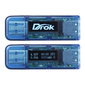 img 4 attached to 🔌 DROK USB 3.0 Hub Multi Tester with OLED Screen: Pocket Digital Multimeter, DC Voltmeter Ammeter, Capacitance Meter, Thermometer, Energy & Time Battery Monitor, OTG Connector Output with Auto Off