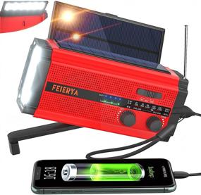 img 4 attached to 🌞 5000mAh Hand Crank Emergency Weather Radio, Solar Powered Survival AM FM NOAA Radio