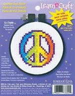 dimensions learn-a-craft 'rainbow peace' mini counted cross stitch kit for beginners, 3-inch – enhanced seo-friendly product title logo