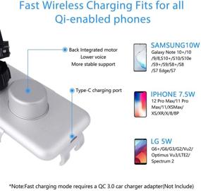 img 2 attached to 📱 Wireless Car Charger JFIEEI - Fast Auto-Clamping Qi-Compatible for iPhone, Samsung Galaxy, Huawei, LG and Other Devices - Silver