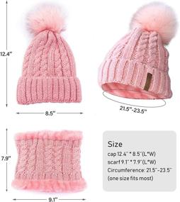 img 1 attached to ❄️ IYEBRAO Womens Winter Beanie Hat Scarf Set for Girls - Slouchy, Thick Fleece Lined Ski Hat with Pom - Warm Skull Cap