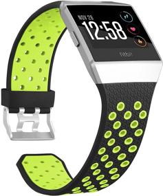 img 4 attached to 🏋️ SKYLET Fitbit Ionic Повязки для мужчин с кейсом - Мягкий силиконовый запасной спортивный ремешок для умных часов Fitbit Ionic с металлической пряжкой - черный (Без трекера)