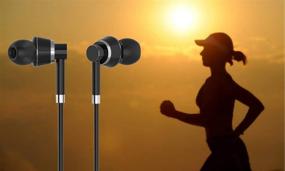 img 3 attached to 🎧 Проводные наушники Amasing Metal Earbuds - шумоподавляющие стерео наушники с насыщенным басом, с микрофоном и регулировкой громкости, магнитным дизайном для iPhone 5 6 Samsung M11 (черные)