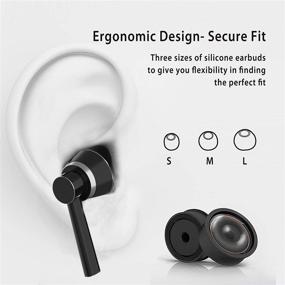 img 4 attached to 🎧 Проводные наушники Amasing Metal Earbuds - шумоподавляющие стерео наушники с насыщенным басом, с микрофоном и регулировкой громкости, магнитным дизайном для iPhone 5 6 Samsung M11 (черные)