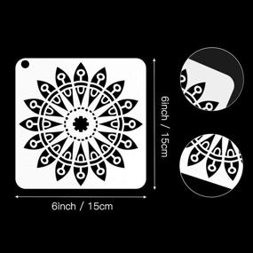 img 2 attached to 🎨 Outivity 25 Pack Mandala Stencils Template for Painting & Drawing - Reusable Art & Craft Supplies for Stones, Floors, Walls, Tiles, Fabrics, and Wood Burning - 6 x 6 Inch Size