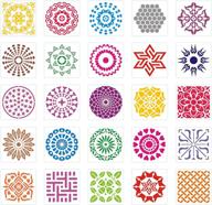 🎨 outivity 25 pack mandala stencils template for painting & drawing - reusable art & craft supplies for stones, floors, walls, tiles, fabrics, and wood burning - 6 x 6 inch size logo