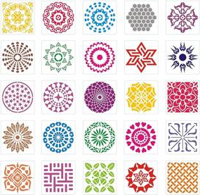 img 4 attached to 🎨 Outivity 25 Pack Mandala Stencils Template for Painting & Drawing - Reusable Art & Craft Supplies for Stones, Floors, Walls, Tiles, Fabrics, and Wood Burning - 6 x 6 Inch Size