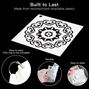 img 1 attached to 🎨 Outivity 25 Pack Mandala Stencils Template for Painting & Drawing - Reusable Art & Craft Supplies for Stones, Floors, Walls, Tiles, Fabrics, and Wood Burning - 6 x 6 Inch Size