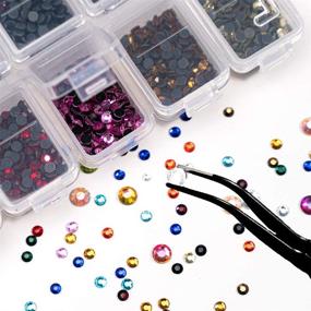 img 1 attached to UOONY 10272pcs Hotfix Rhinestones Set with Assorted Sizes - Flatback Round Glass Gems in Clear Crystal and AB Crystal; 12 Mixed Color Rhinestones Bulk for Crafts, Shoes, Clothes, Makeup