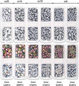 img 3 attached to UOONY 10272pcs Hotfix Rhinestones Set with Assorted Sizes - Flatback Round Glass Gems in Clear Crystal and AB Crystal; 12 Mixed Color Rhinestones Bulk for Crafts, Shoes, Clothes, Makeup