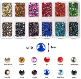 img 2 attached to UOONY 10272pcs Hotfix Rhinestones Set with Assorted Sizes - Flatback Round Glass Gems in Clear Crystal and AB Crystal; 12 Mixed Color Rhinestones Bulk for Crafts, Shoes, Clothes, Makeup